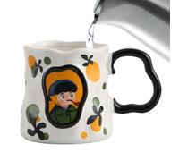 Générique Tasse à café artistique 380ml | Tasse en céramique de style Renaissance | Conception de fleurs de chef-d’œuvre européen | Cadeau fantaisie pour petit ami, petite amie, amis et famille.