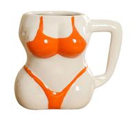 Générique Tasse à café Body Art-tasse en céramique drôle, à boire au lait, à silhouete féminine de 4,8x4,25 pouces, tasses à café humoristiques de bureau | Tasses sexy de conception de bikini pour