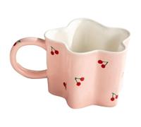 Générique Tasse à Café en Céramique Forme de Fleur Rose, Robuste et Facile à Nettoyer, pour Bureau ou Restaurant, Design Simple et Lignes Élégantes