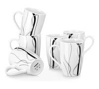 Générique Tasse à Café en Porcelaine Ensemble de 6 grandes tasses à café, ensemble 16 oz avec poignée, ensembles motifs floraux, en céramique(16 OZFIONA)