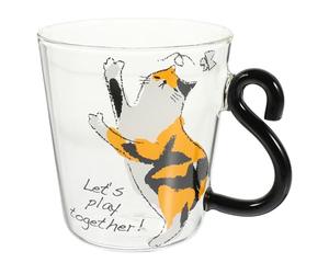 Générique Tasse à Café en Verre Forme Chat Mignon 250ml avec Surface Lisse et Bords Arrondis, Facile à Entretenir, pour Café Shop ou Book Bar