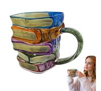 Générique Tasse À Café En Verre | Tasse À Café Livres Peints Design - Tasse Élégante pour Thé, Lait et Eau - Idéal pour Femmes, Ados, Étudiants - Utilisation à la Maison, École ou en