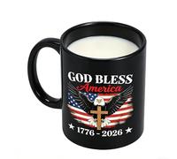 Générique Tasse à café patriotique - 350 ml commémorative en céramique, tasse à boire du 250e Amérique avec un design en céramique robuste, famille d'adultes soldats, thé, eau, lait, réunions de fête