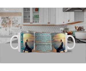 Générique Tasse à Café Pierre de la star academy et des paroles de sa chanson nous deux, 325 ml, Blanc