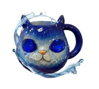 Générique Tasse À Café,Tasse À Café Fait Main Visage Chat Minéral - Décoration Féline Fait Main En Résine Pour Salon Cuisine Quotidien