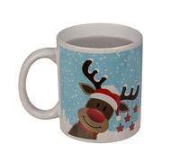 Générique Tasse à Effet Thermique en Grès Motif Renne 12 x 9,5 cm | Changement de Couleur, Boîte Cadeau Incluse, Grès Résistant, Env. 12 x 9,5 cm