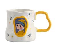 Générique Tasse à en céramique - Tasse à boisson esthétique de 380 ml, gobelet à thé artistique, récipient à lait | Porte-boisson résistant à la chaleur, pour la maison, dortoirss, jus d