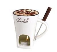 Générique Tasse à Fondue | Set de Mugs à Fondue au Chocolat Fondant | Réchaud à Beurre Miniature pour Sauce Fromage Dessert Caramel Apéritif Pain | Famille Dîner Anniversaire Mariage Fête Cuisiniers