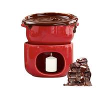 Générique Tasse À Fondue Sucrée,Pot Réchauffeur en Céramique Résistant À La Chaleur - Tasse À Chocolat Fondu avec Fourchettes,pour Guimauve, Trempette, Dessert, Boisson, Mariage, Fête,