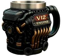 Générique Tasse À Moteur En Acier Inoxydable, Tasse À Café Mécanique 3D, Matériau En Acier Inoxydable, Poignée Ergonomique For Contenir Le Café Et Les Jus(Black)