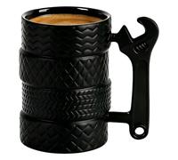 Générique Tasse à outils portable, verres à poignée en céramique, à pneu grande capacité de 16 onces avec poignée, tasse à café en grès avec un design, ustensiles de cuisine, fournitures cadeaux