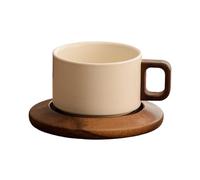 Générique Tasse à thé en céramique avec Base en bois, ensemble pour les amateurs d ' espresso, décoration de cuisine, tasse à café avec manche en bois