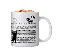 Générique Tasse avec message caché, tasse à café à message secret de 350 ml, cadeau humour sarcastique tasses de chat noir en céramique pour thé café chaude