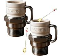 Générique Tasse Bougie D Allumage, Mug En Forme De Bougie, De Bougies Avec Poignée Isolée Thermiquement, Idée Cadeau Pour Passionnés De Voitures, Mécaniciens Ou Amateurs Garage (2pcs)