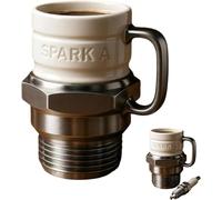 Générique Tasse Bougie d'Allumage Design Automobile 12oz en Céramique avec Poignée Isolée Cadeau Unique pour les Amateurs de Voitures, Mécaniciens et Collectionneurs (1Pcs)