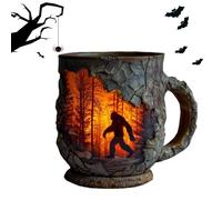 Générique Tasse Café Feu de Camp, Gobelet Isotherme En Résine Pour Randonnée Plein Air Bois, Mug Polyvalent 400ml Pour Thé Chaud Boissons Froides Bière Lait