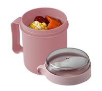Générique Tasse Céréales Portable - 500ml Récipient Hermétique Pour Collation Avec Couvercle Et Cuillère | Bol De Nourriture | Mug À Soupe De Taille Petit Pour Repas Rapides Déjeuner
