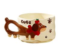 Générique Tasse Chien - 380ml Tasse Céramique 3D e avec Teckel | Mug pour Café - pour Pique-nique, Extérieur, Feu de Camp, Thé, Randonnée, Jeux,