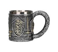 Générique Tasse de chars à chars médiéval, tasse de café médiéval knight - tasse de chars polyvalent 450 ml en acier inoxydable pour tasse de bière ou tasse de café ou de thé