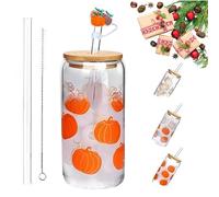 Générique Tasse de Noël changeante de couleur, tasse à café glacé réutilisable avec couvercles et pailles, tasses à café de voyage, bouteille en verre, pour tasses en verre, eau froide, lait, jus (B)