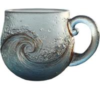 Générique Tasse De Vague De Verre De Mer, Tasse En Verre À Vague Océan À Main De 12 Oz, TasseEnVerre, TasseÀ Thème De Plage Texturé Pour Café À Vin, Merde De Mer Cadeau Pour Les Fans D'amants