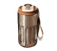 Générique Tasse de voyage avec affichage température 450ml couvercle étanche isolée pour boissons - à café en paroi Utensile boisson thermique portable usage la maison et au bureau