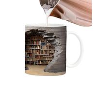 Générique Tasse D'étagère 3D - Tasse À Café En Céramique De 350 Ml Pour Les Amateurs De Livres, Conception D'étagère De Bibliothèque, Tassee Cadeau Littéraire Pour Les Lecteurs,