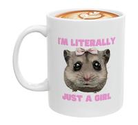 Générique Tasse drôle de hamster triste - Tasse à café en céramique de 11 oz, à café avec un design emblématique de hamster pour femmes et hommes, capacité de 350 ml, taille 9,5 x 8 cm, cadeau