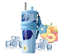Générique Tasse En Acier Inoxydable Isotherme 710ml Avec Paille | Gourde Moderne Et Étanche 27x7cm Pour Bureau École & Randonnée | Mug De Transport Pour Thé Lait & Café De Voyage