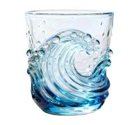 Générique Tasse en verre Wave - Verrerie de mer de 12 oz, tasse côtière texturée, verres de style | Verre Transparent pour boissons chaudes, pour café, thé, jus de lait, décor de maison, bureau, cui
