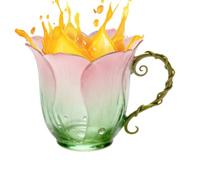 Générique Tasse Florale | Bouteille en Forme de Pétale à Dégradé | Tasse À Thé Avec Poignée En Vigne Mignonne,Pour Femmes Adolescent Anniversaire Café Maison Eau Bière Jus