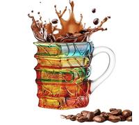 Générique Tasse Livre, Mug Livres En Verre, 3D Tasse En Forme De Livre, Stained Glass Painted Book Coffee Mug, Tasses A Cafe, Cadeau De Collection Pour Les Amateurs De Littérature