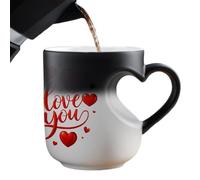 Générique Tasses à Café à Chaleur Variable | 325ml Cœur en Céramique,Tasse Céramique Aimant Qui Change de Couleur | Pour fêtes, mariages, soirées, thé, lait, eau, jus, boisson,