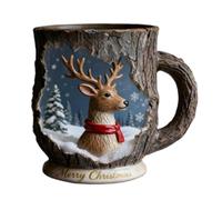 Générique Tasses À Café De Noël Poignée Confort En Résine Pour Boissons | Tasses de Noël Joyeuses avec Motif Élan pour Boire Pour Chocolat Chaud, Boisson, Thé, Lait, Fête D'hiver, Maison De