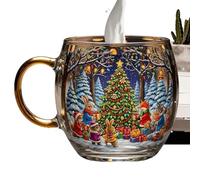 Générique Tasses À Café De Noël | Tasses à Thé pour Fêtes en Verre - Verres À Boisson 300ml Pour Maison Cuisine Saisonnière Vin Eau Chocolat Chaud Boissons Fraîches Latte