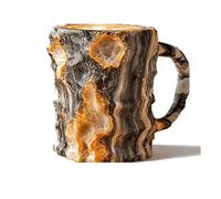 Générique Tasses à café en cristal minéral, nouvelle tasse à café minérale élégante multicolore, tasses à café en roche minérale 3D naturelle avec anse, cadeau pour votre meilleur ami (C)