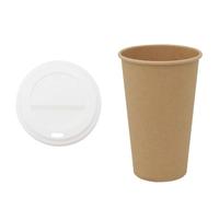 Générique Tasses à café en Papier avec couvercles 1000 pcs 16oz 400ml,Entreprise & Industrie,Restauration,Vaisselle jetable,Tasses jetables,Brun,16.4 KG,3325222