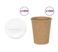 Générique Tasses à café en Papier avec couvercles 1000 pcs 8oz 200ml,Entreprise & Industrie,Restauration,Vaisselle jetable,Tasses jetables,Brun,8.55 KG,3325220