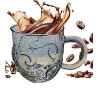 Générique Tasses à Café en Verre,Design de Vague pour Bouteille d'Eau 300ml - Mug à Café équipé d'une | Pour Les La Plage La Maison Le Bureau Les Femmes Les Hommes Les Adultes Le