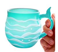 Générique Tasses à café en verre,Esthétique Vague Marine Art Moderne Verrerie | Tasses À Café Sirène En Verre,Pour boissons chaudes froides décor maison bureau dortoir restaurant bar adultes