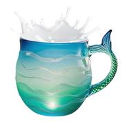 Générique Tasses à café en verre,Esthétique Vague Marine Art Moderne Verrerie,Tasses en verre pour café et thé | Pour boissons chaudes froides décor maison bureau dortoir restaurant bar adultes