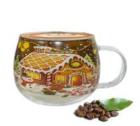 Générique Tasses À De Noël - Verres À Boissons De Vacances Transparents Peints De 300 Ml, Ensemble De Tasses À Festives | Pour Le Cacao Chaud, Le Latte, Les Boissons Froides, Le Lait, Le Vin Et Les
