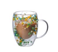 Générique Tasses à eau uniques en verre à Double isolation, tasses à café en verre transparent à Double paroi, tasse à boissons pour jus isolé