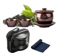 Générique Tasses à thé en céramique, service à thé chinois,Service à Verrerie et verres portables | Tasses à en céramique, service à antidérapant pour de noir pu-erh Oolong vert