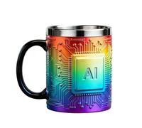 Générique Tasses Design pour Hommes - Décorations De Fête Originales Thème Technologie Drôles,Mug en Acier Inoxydable,pour Temps Froid Pique-nique Pêche Activités
