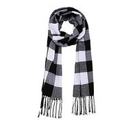 Générique Taureau Noir unisexe chaud châles écharpes écharpe enfants femmes Plaid Plaid gland écharpes Écharpe Miss Retraite (White, One Size)