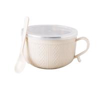 Générique Taza para Sopa - Tazón Y Cuenco Vajilla Decorativa | Tazón de 740 ml con Tapa para Viaje Té Navidad Café Avena Almuerzo Fideos Sándwich