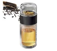 Générique Tea Bottle With Infuser - Borosilicate Glass Material | Leakproof Water Separation Cup And Loose Flower Strainer | For Home Traveling Office Outdoor Driving And Daily Drinking Use