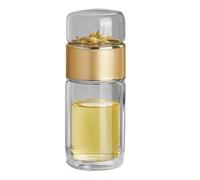 Générique Tea Bottle With Infuser - Borosilicate Glass Material | Leakproof Water Separation Cup And Loose Flower Strainer | For Home Traveling Office Outdoor Driving And Daily Drinking Use