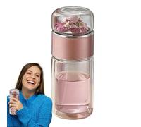 Générique Tea Bottle With Infuser - Borosilicate Glass Material | Leakproof Water Separation Cup And Loose Flower Strainer | For Home Traveling Office Outdoor Driving And Daily Drinking Use
